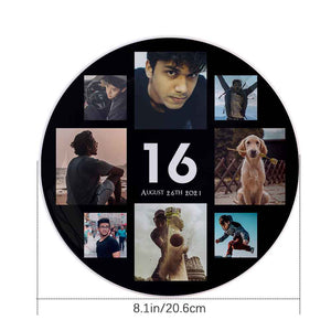 Custom Collage Photo Birthday Dinner Plates With Date And Age