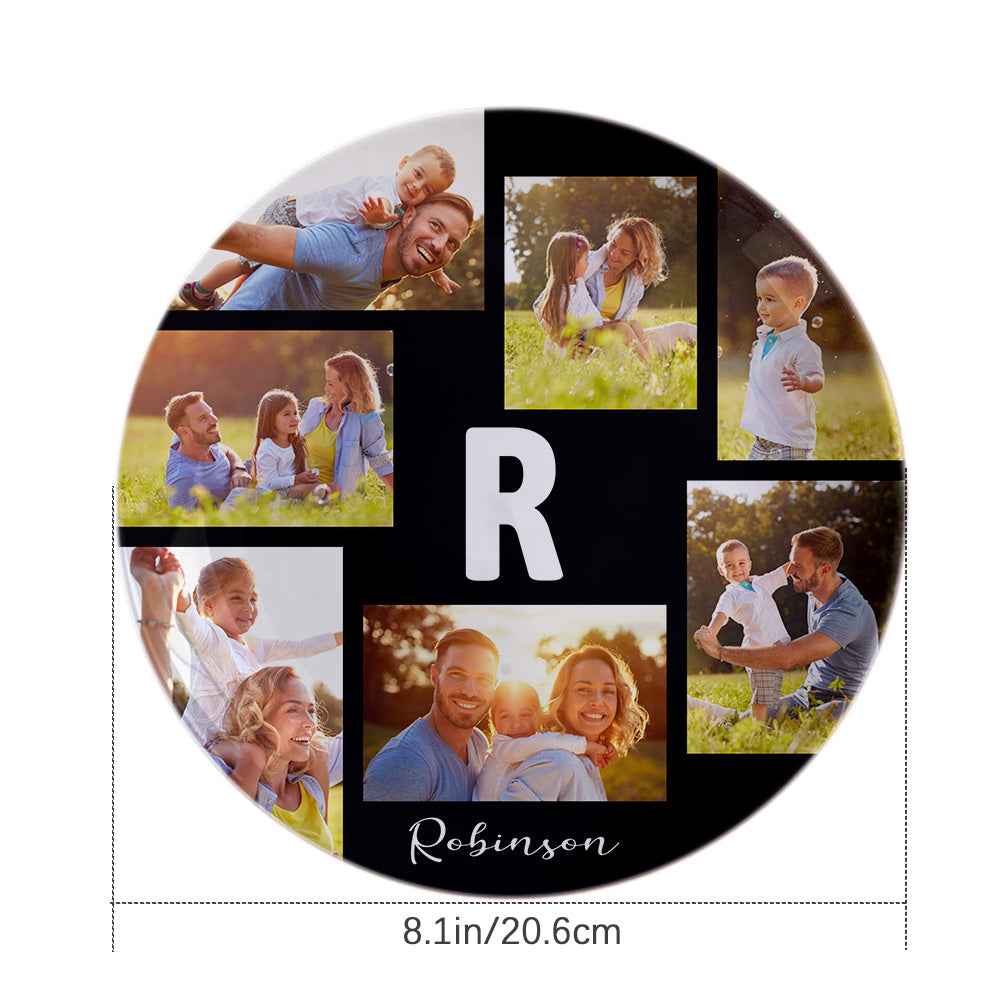Custom Printed Ceramic Plate Photo Dinner Plates Souvenir For Family