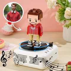 Personalised Full Body Brick Figure with Bluetooth Speaker | Custom Anniversary Gift