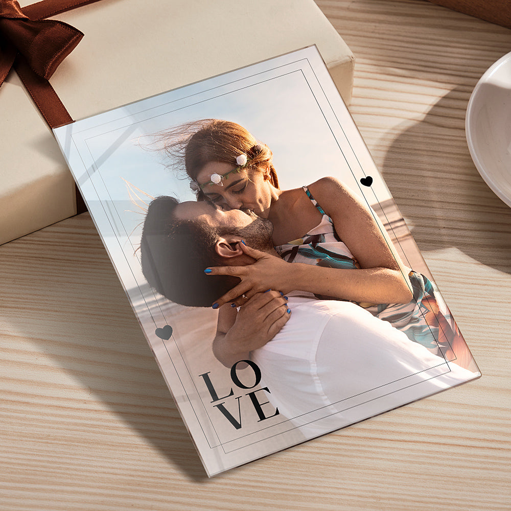 Personalised Anniversary Plaque with Photo - Custom Acrylic Gift for Boyfriend