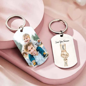 Custom Bump Keychain Best Dad Ever Keychain Photo Keyring Father's Day Gift