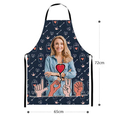 Customised Cooking Apron Personalized Photo I Love You Apron