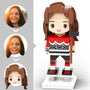 Custom Head 1 Person Cute Puckster Brick Figure Ice Hockey Theme Birthday Gift Anniversary Gift for Her