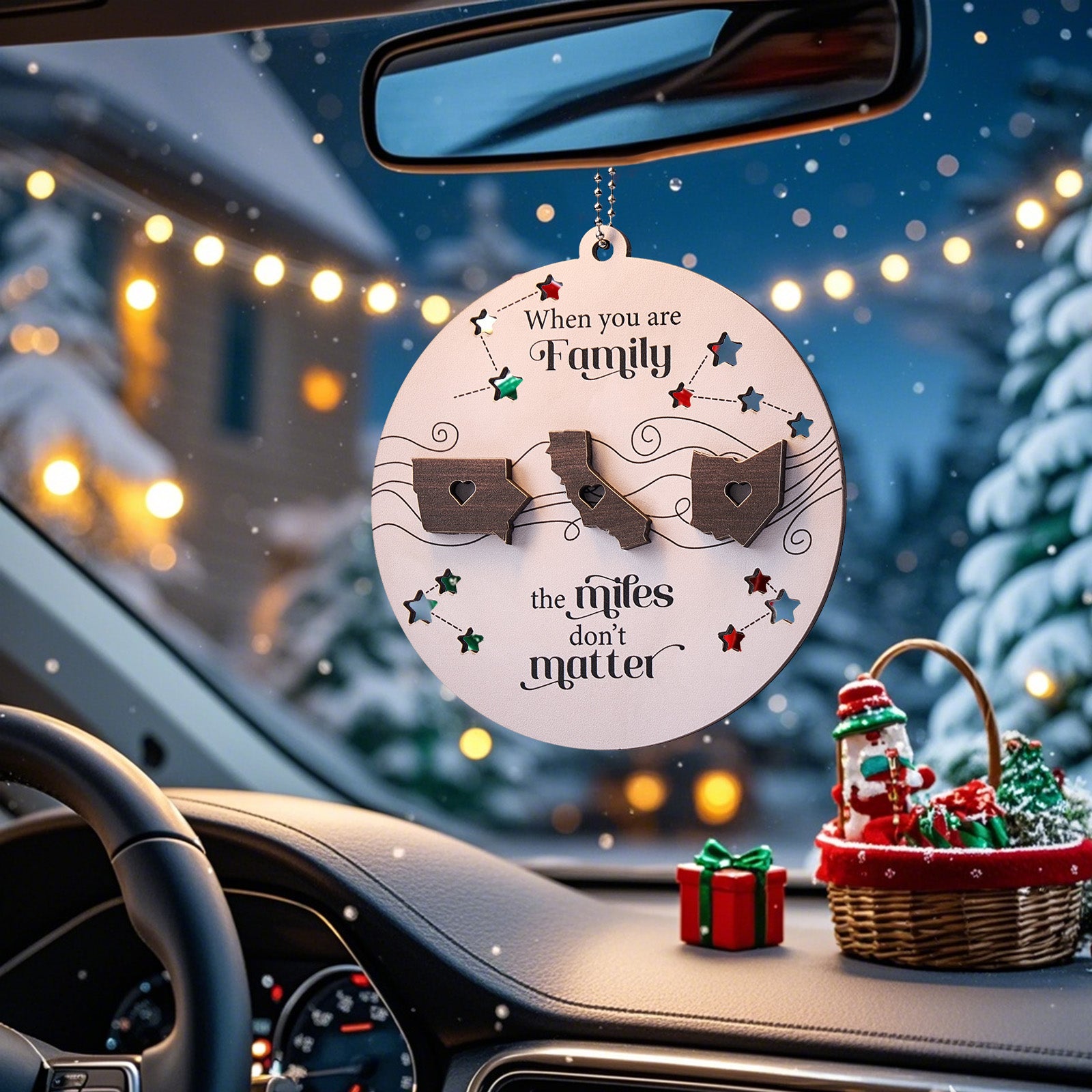 Personalised Family Togetherness Christmas Ornament - Custom State Map Gift