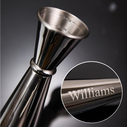 Personalised Engraved Stainless Steel Cocktail Jigger - Custom Bartender Gift