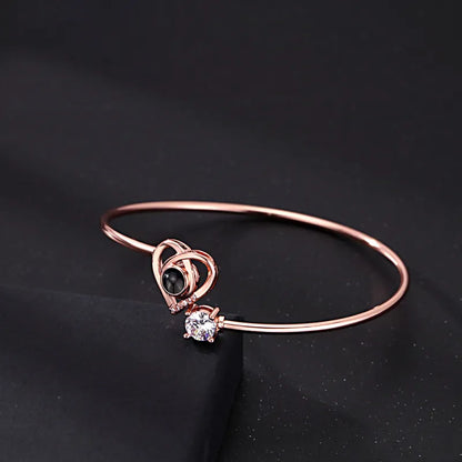 Personalised Photo Projection Bracelet | Engraved Heart Jewellery Gift