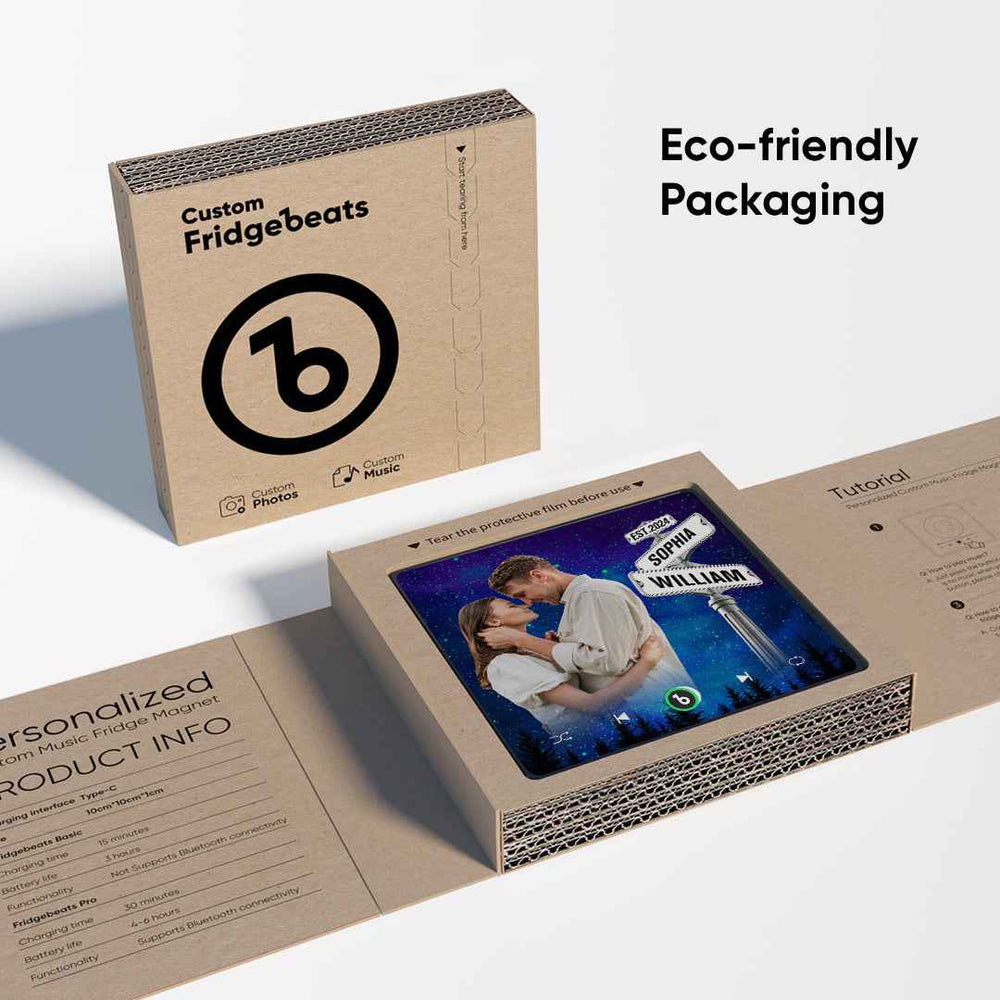 FridgeBeats Framed New 4.0 Upgrade Custom Music Fridge Magnet Street Sign Style Fridge Magnet Gift for Lover