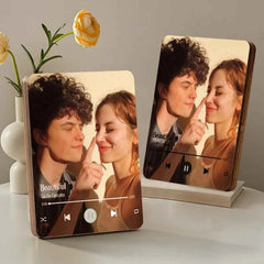 Custom Music Photo Frame That Plays Music Without Cell Phone Wooden Music Record Player Wedding Anniversary Gifts