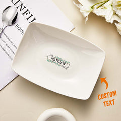 Personalised Engraved Name Plate | Custom Ceramic Tableware