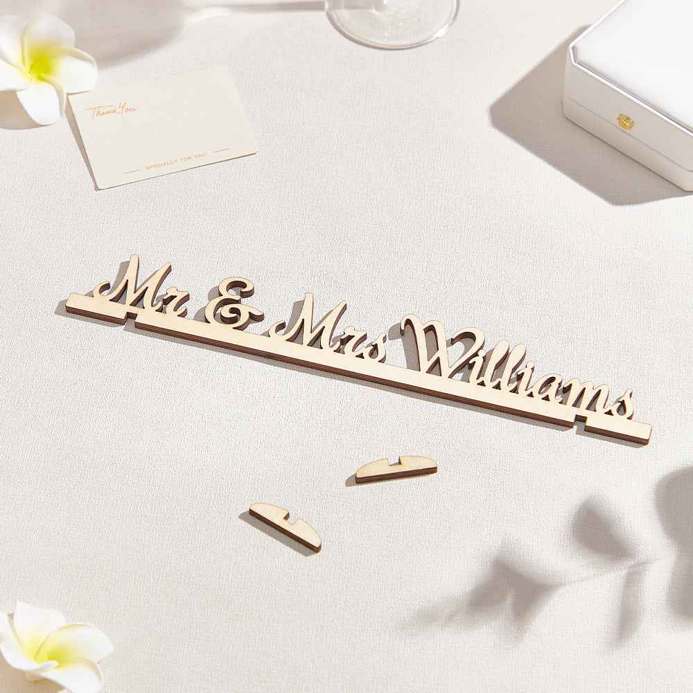 Personalized Mr and Mrs Wood Tabletop Wedding Sign Keepsake Wedding Table Decor