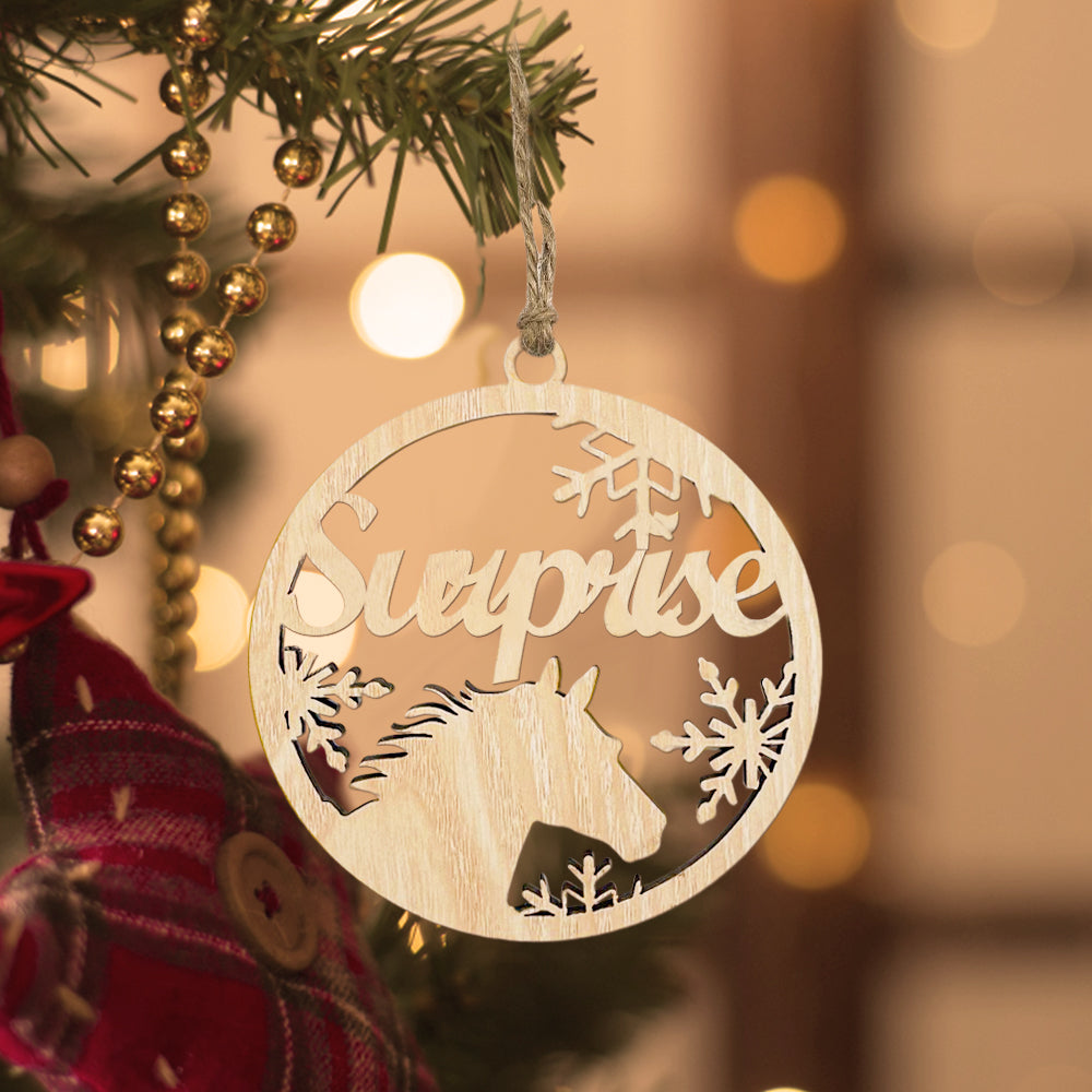Personalised Horse Christmas Tree Ornament - Custom Pet Paw Hanging Decoration