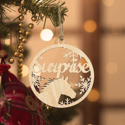 Personalised Horse Christmas Tree Ornament - Custom Pet Paw Hanging Decoration