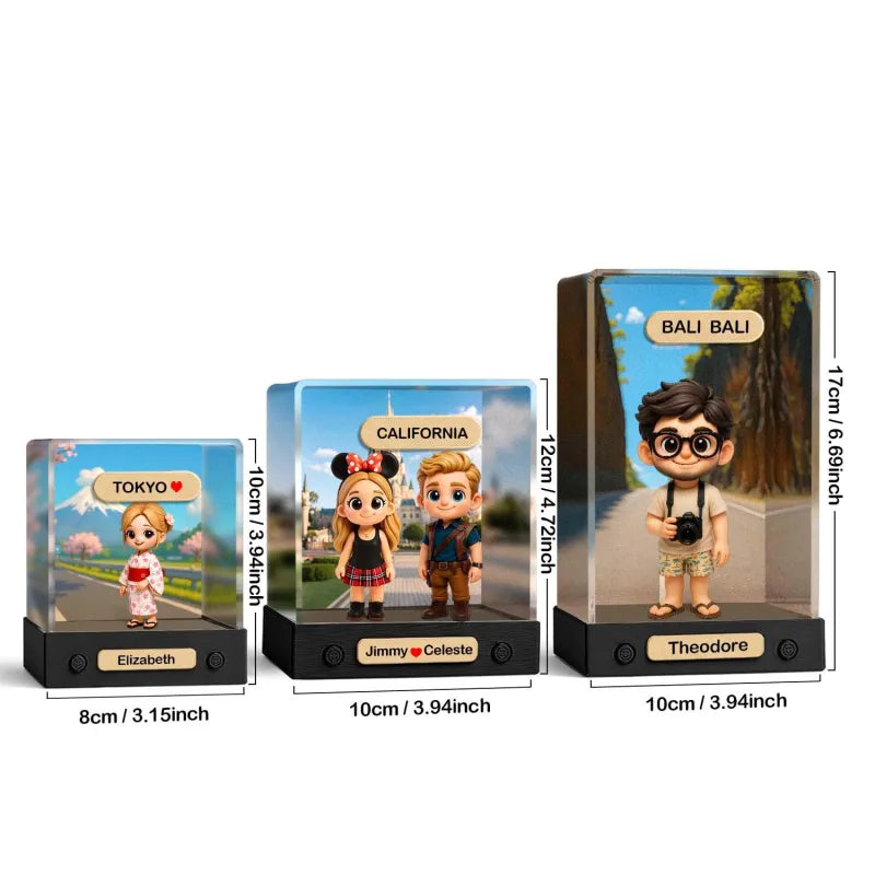 Personalised 3D Mini Figure from Your Photo - Custom Acrylic Box Gift