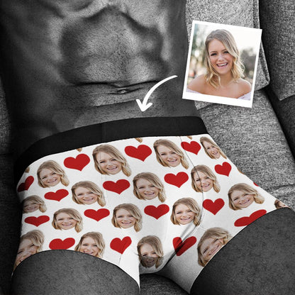 Waistband and fit view — comfortable soft elastic waistband on custom photo boxer for men, personalised face print