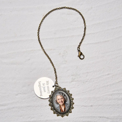 Personalised Wedding Bouquet & Graduation Cap Photo Charm with Engraving