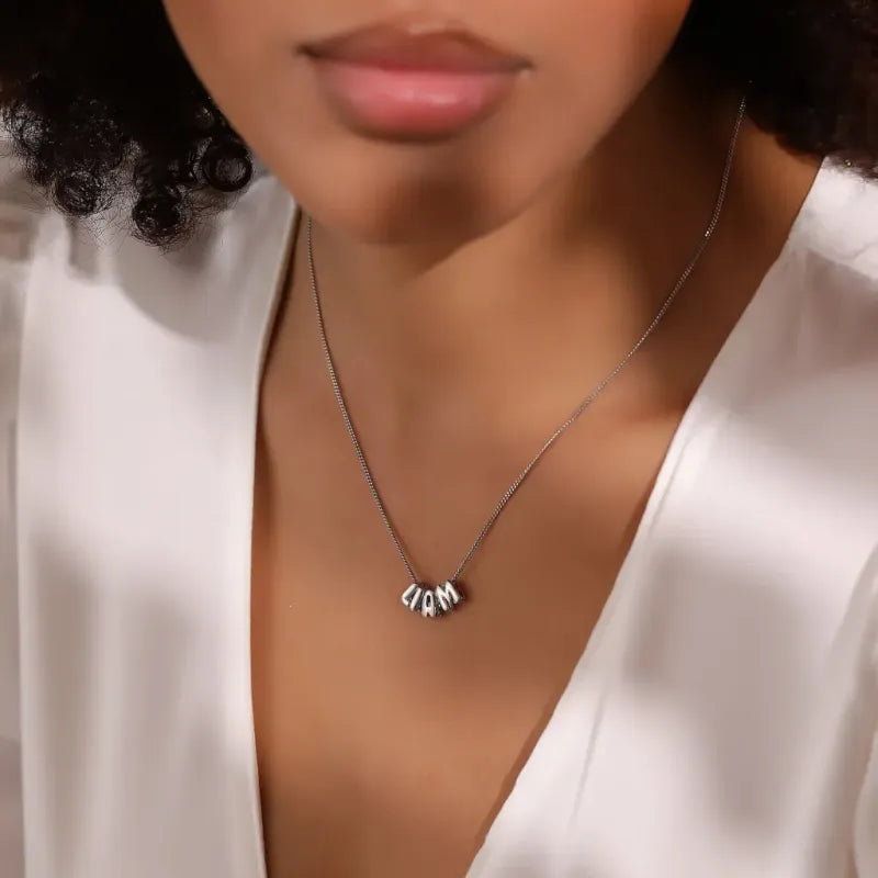 Personalised 3D Bubble Letters Name Necklace - Unique Gift for Loved Ones
