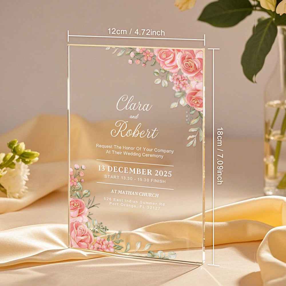 Personalized Acrylic Wedding Invitation Party Invitations Wedding Gift