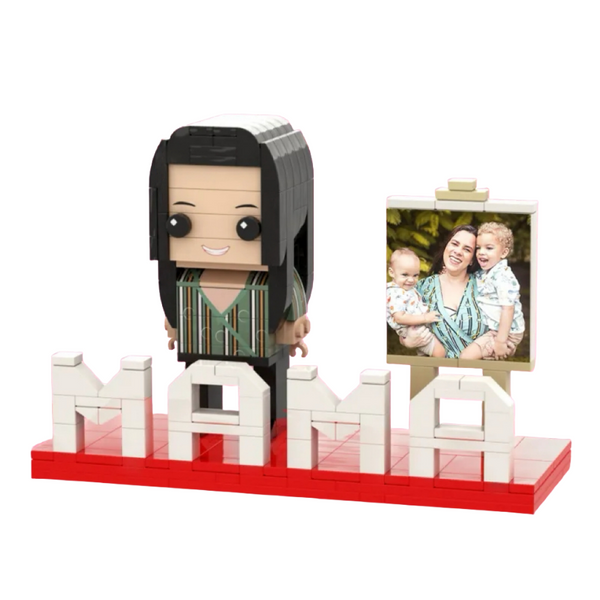 Custom Full Body MAMA Brick Figure with Photo - Personalised Mother's Day Gift