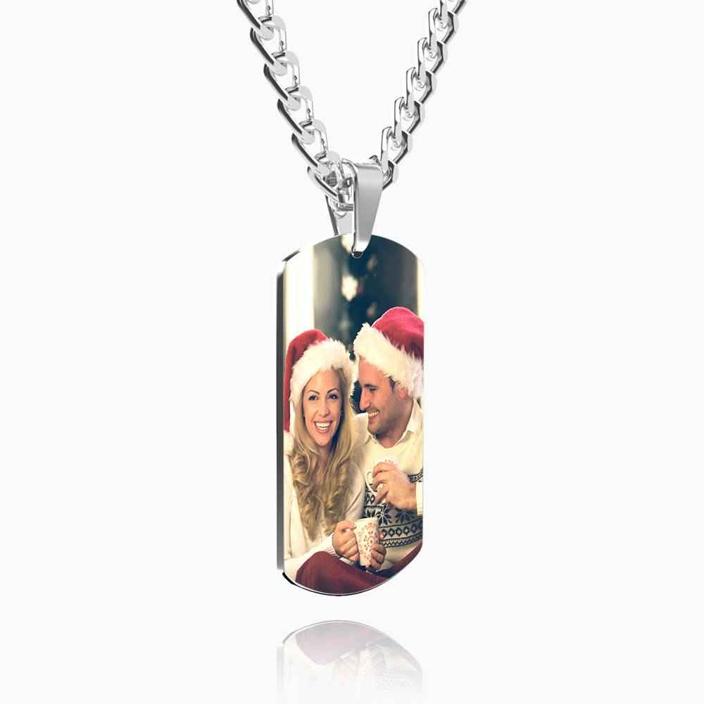 Personalised Engraved Military Dog Tags Photo Necklace For Men