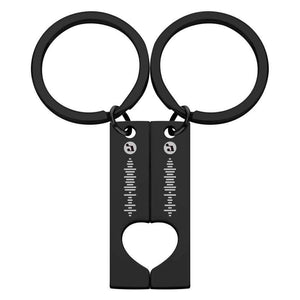 Best Gift For Friend 2 Personalized Music Code Keychain | Heart Cut Out Keychain