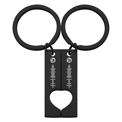 Best Gift For Friend 2 Personalized Music Code Keychain | Heart Cut Out Keychain