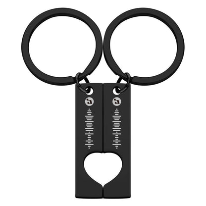 Gift‑ready presentation of personalised Spotify keyring in a box – perfect wedding or Valentine’s Day present for friends and family