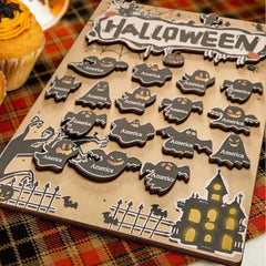 Personalized Hallowmas Wooden Ornament with Name Ghost Plaque for Halloween Gift