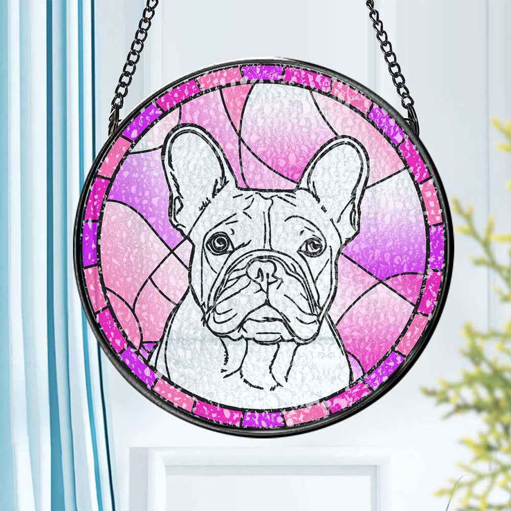 Personalized Pet Portrait Suncatcher Stained Glass Pet Ornament Remembrance Gifts for Pet Lovers