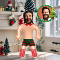 Custom Face Christmas Theme Blow Up Dolls Funny Inflatable Balloon Custom Air Doll for Party Favors Christmas Gifts