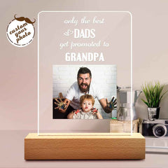 Father's Day Gift Custom Photo Night Light Only the Best Dads Get Promoted to Grandpa