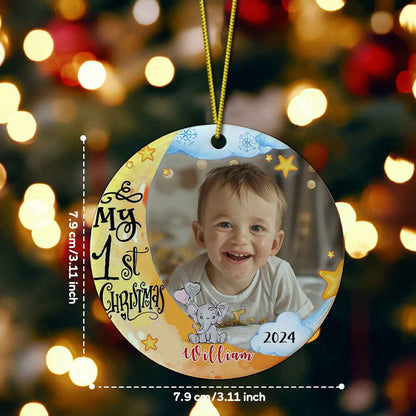 Personalized Baby's First Christmas Ornament Cute Elephant Christmas Ornament Gift for Kid