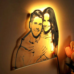 Personalized Portrait Mirror Light Wall Decor Gift