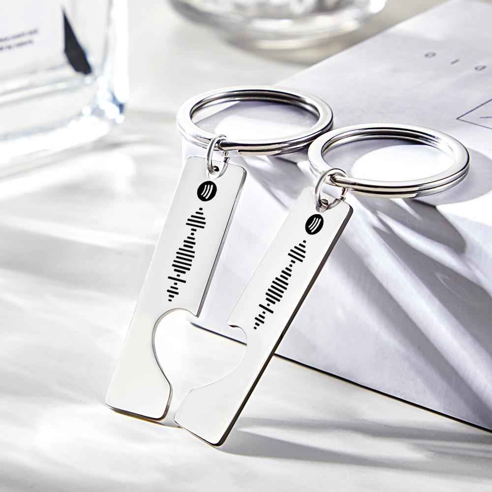 Custom Music Code Keyring With Text Gifts 4 Color