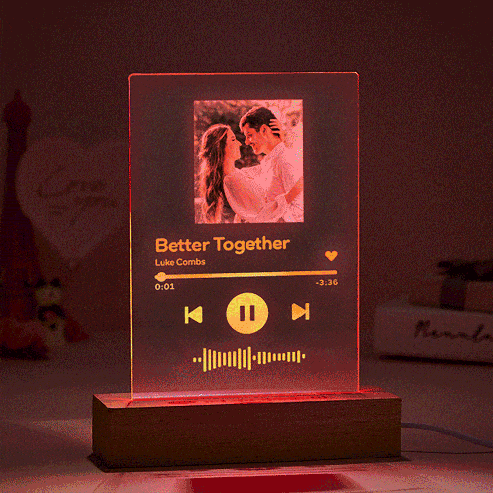 Personalised Spotify Code Music Plaque - Custom Glass Album Cover Anniversary Gift