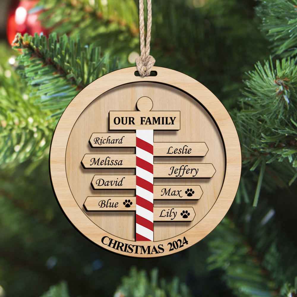 Personalized Christmas Family Ornament Custom Family Member Names Gift for Christmas