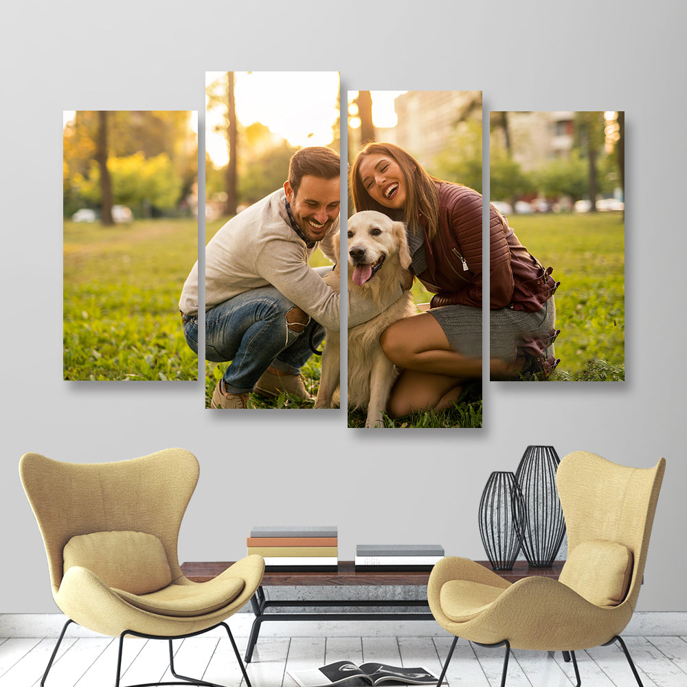 Custom 4-Panel Photo Canvas Print - Personalised Frameless Wall Art Set