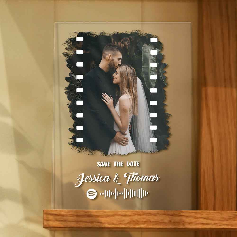 Custom Photo Music Plaque Personalized Glass Keychain Gift Foe Lover