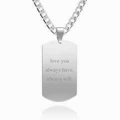 Personalised Men's Dog Tag Photo Necklace - Engraved Father's Gift