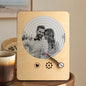 Instructional image showing where to upload your MP3 and how to place the song in the personalised photo music box