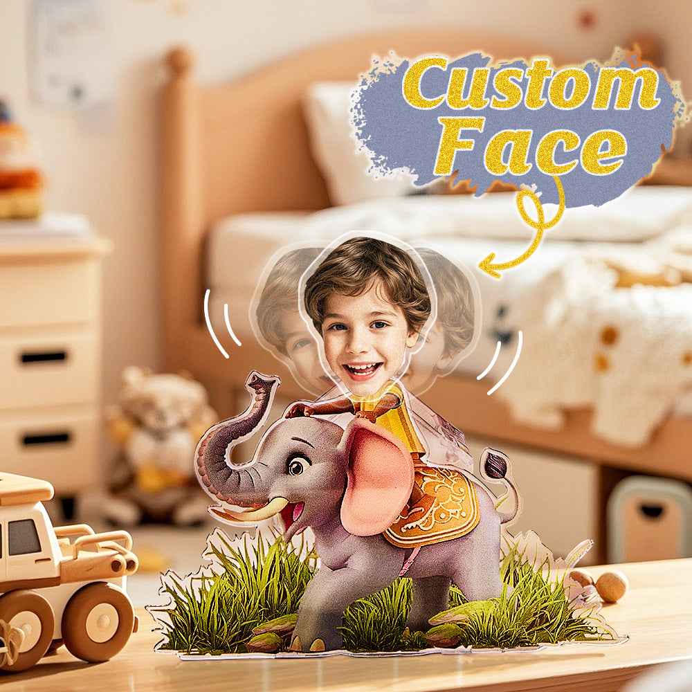 Personalized Face Kids and Animal Shaking Head Standee Gift for Kids