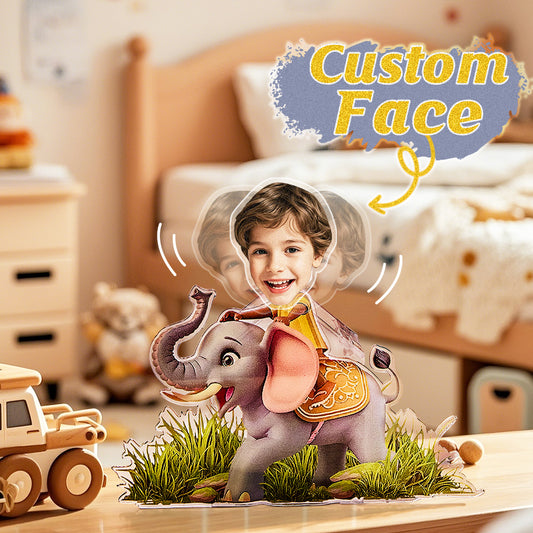 Personalised shaking head standee with custom face printed on high-quality acrylic — playful kids' desk decoration and unique personalised gift