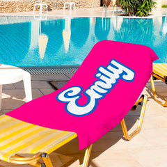 Personalised Name Beach Towel - Customisable in 6 Colours | Luxe Gift