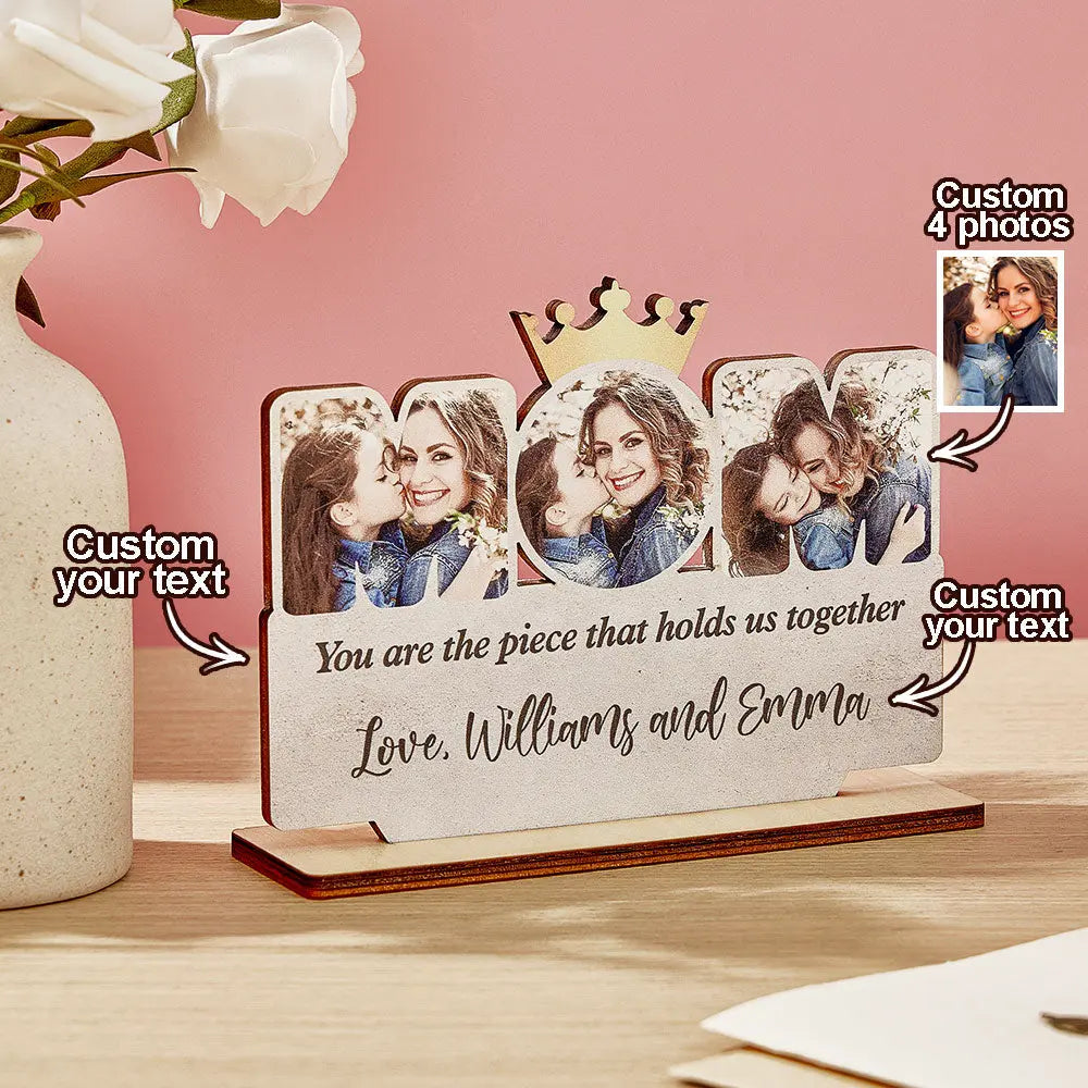 Personalised Wooden Mum Photo Plaque - Unique Mother's Day Gift UK