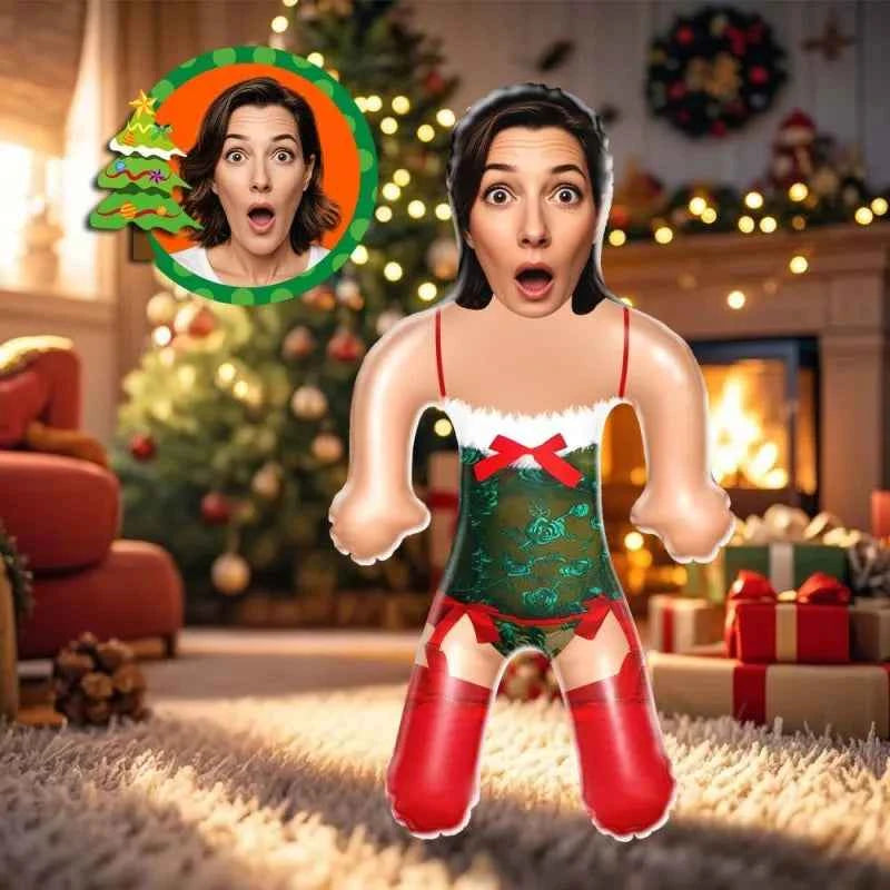 Custom Face Christmas Lingerie Blow Up Dolls Funny Inflatable Balloon Custom Air Doll for Party Favors Christmas Gifts