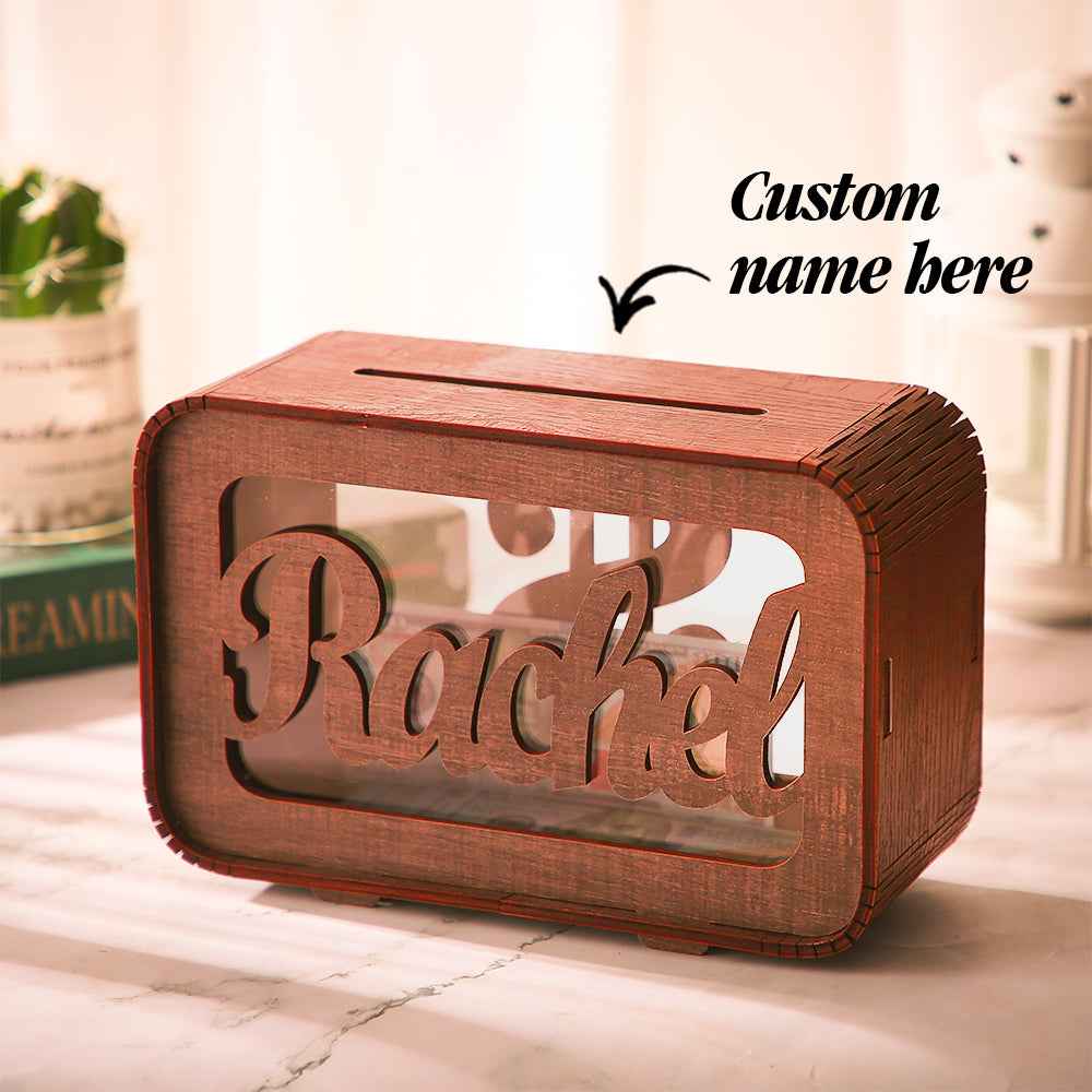 Personalized Name Money Bank Wood Piggy Banks