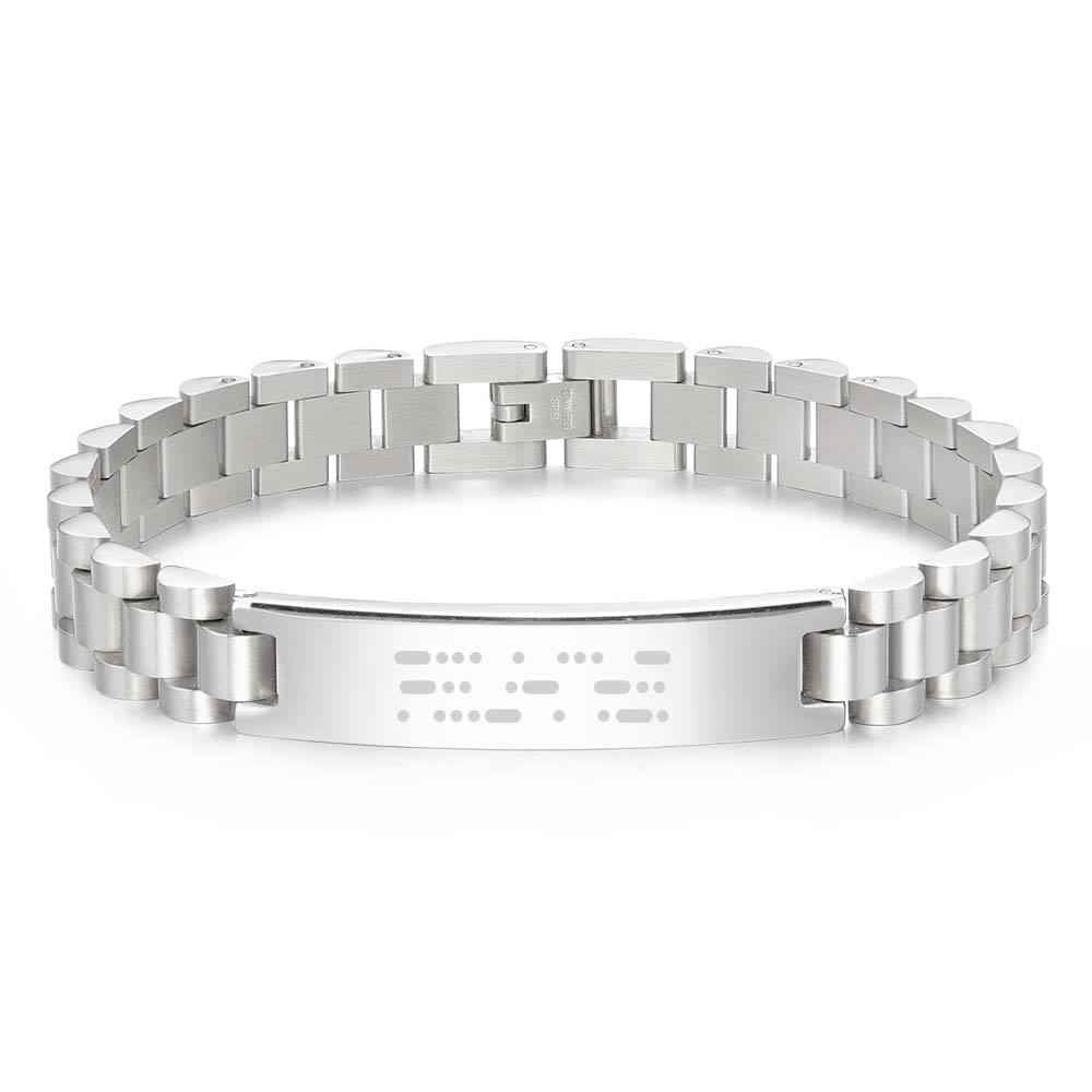Personalized Engraved Morse Code Men Bracelet Birthday Anniversary Gift for Him