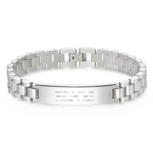 Personalized Engraved Morse Code Men Bracelet Birthday Anniversary Gift for Him