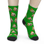 Merry Christmas Funny Custom Pet Face Socks — close-up of personalised festive socks printed with a pet face, ideal Christmas gift