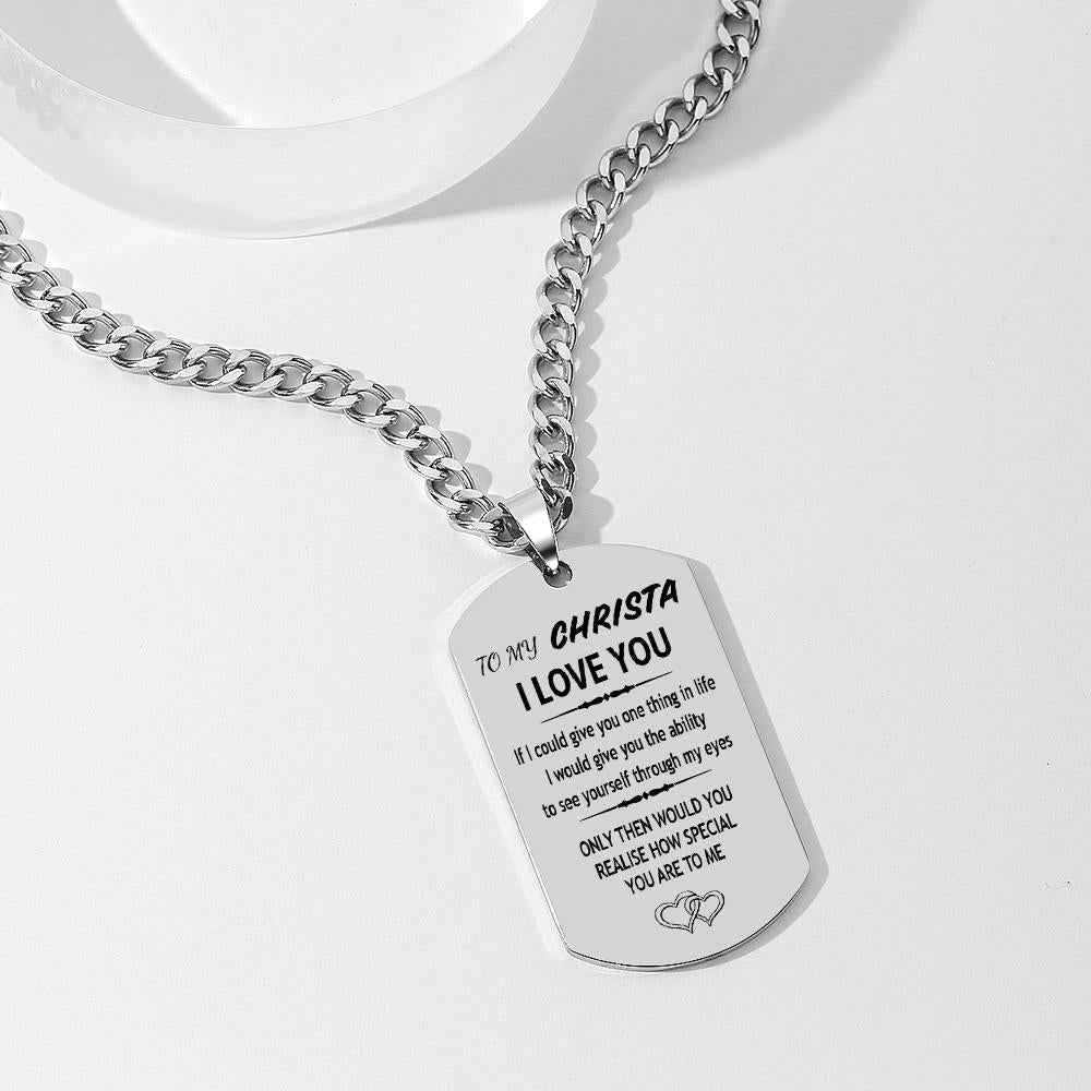 Valentine's Day Gifts Personalized Stainless Steel Military Dog Tags Engraved Necklace With Photo