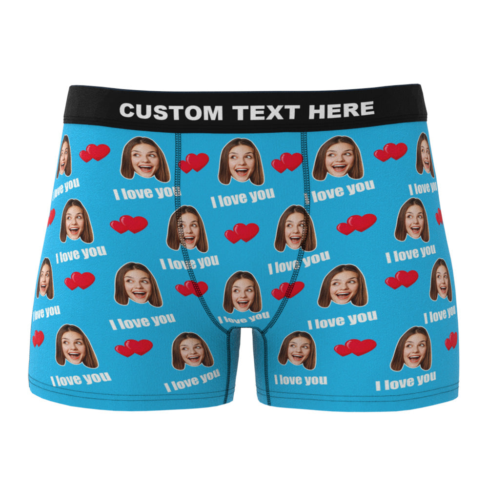 Detail shot of heat transfer print on personalised men's boxer shorts – vibrant colours, sharp photo print that won’t fade